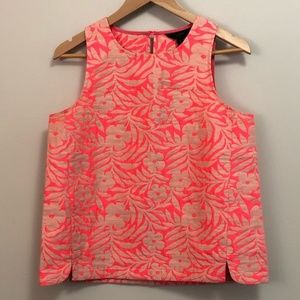 J Crew sleeveless shell in plumeria jacquard
